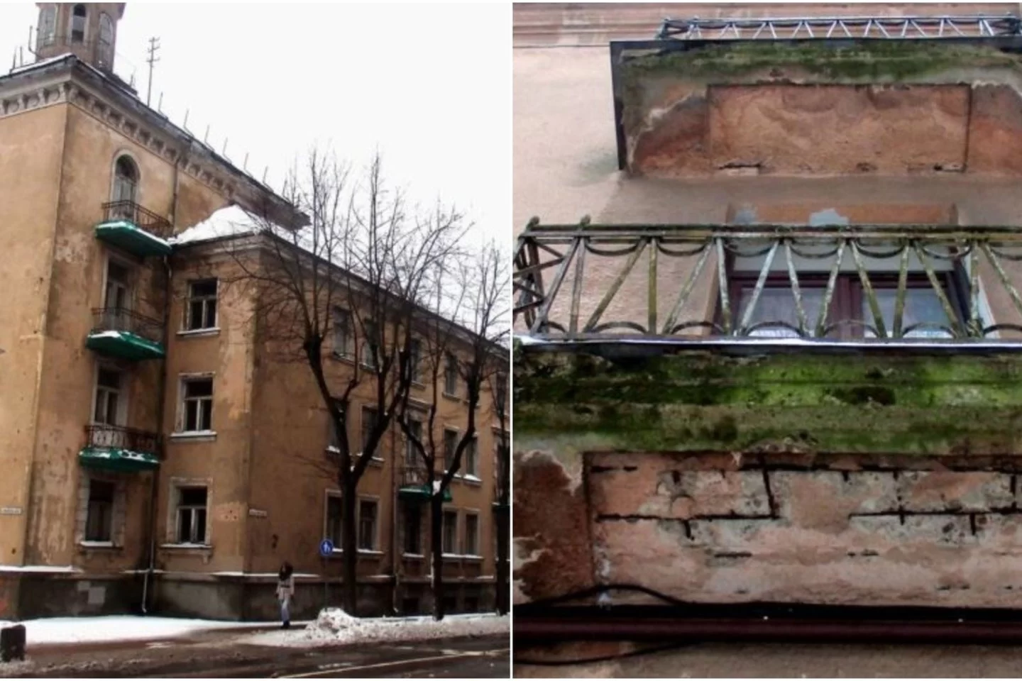 Grėsmė praeiviams – trupantys balkonai