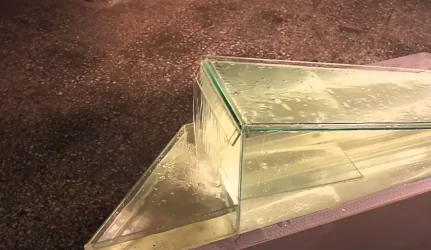 Optinė iliuzija: vandens fontanas priešinga kryptimi