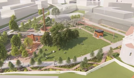 Prie Šv. Stepono bažnyčios kuriamas unikalus skveras: kaminas virs periskopu, smalos katilas – amfiteatru