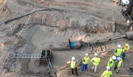 Įveiktas dar vienas svarbus GIPL statybos etapas – nutiesta pirmoji dujotiekio gija po Nemunu