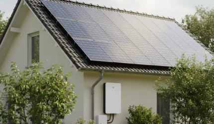 Saulės elektrinė ir elektros energijos kaupimo įrenginys (asociatyvi nuotrauka)