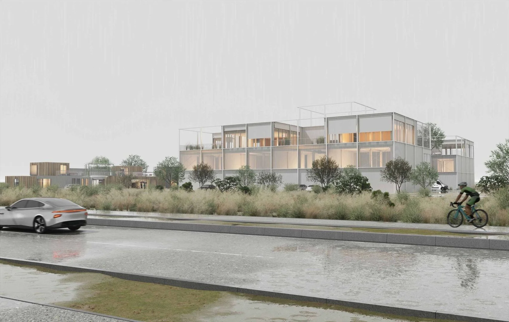 Curonia pirmi pastatai - Š A Atelier vizualizacija