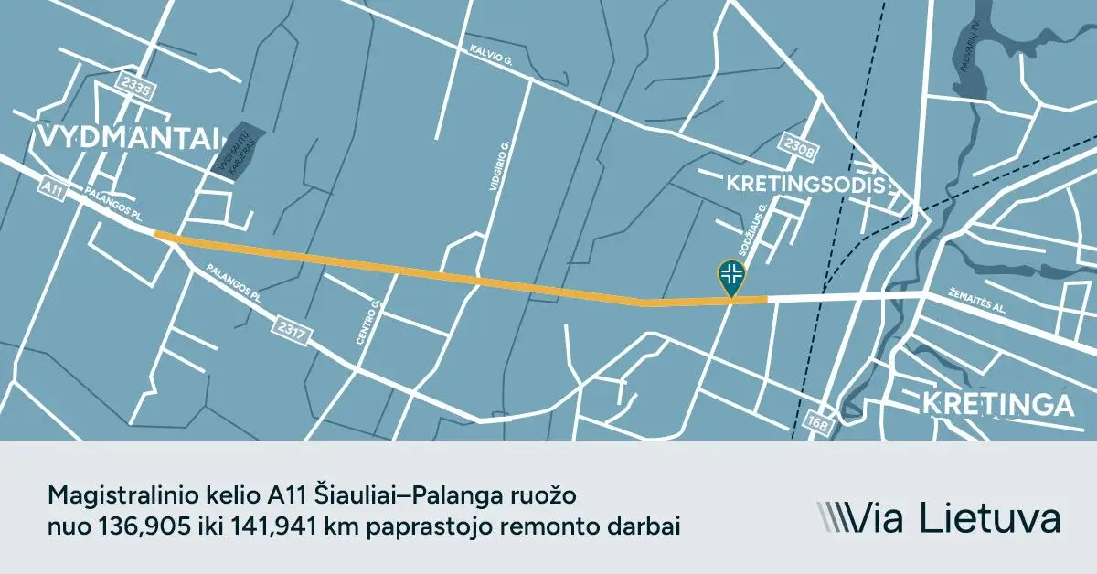 Via Lietuva remonto darbai pajūris